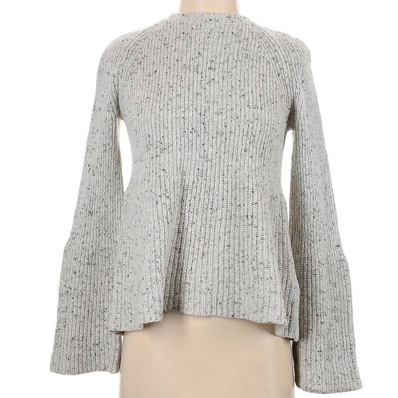 Joie • Gray Wool Pullover Bell Sleeve Sweater - Picture 1 of 2